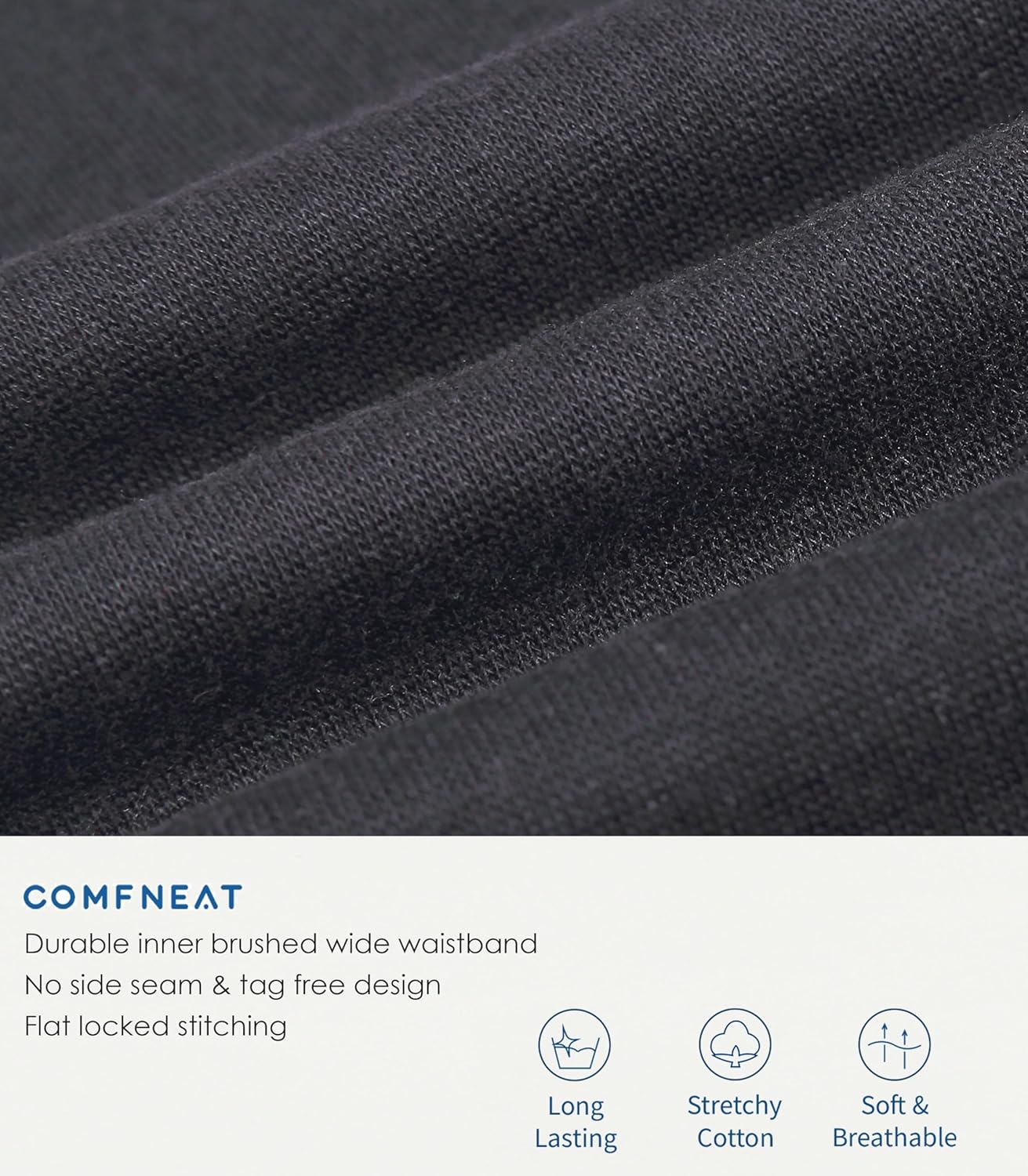 Comfneat Men's Boxer Briefs Comfy Underwear Stretchy Cotton Spandex Multipacks - Image 4