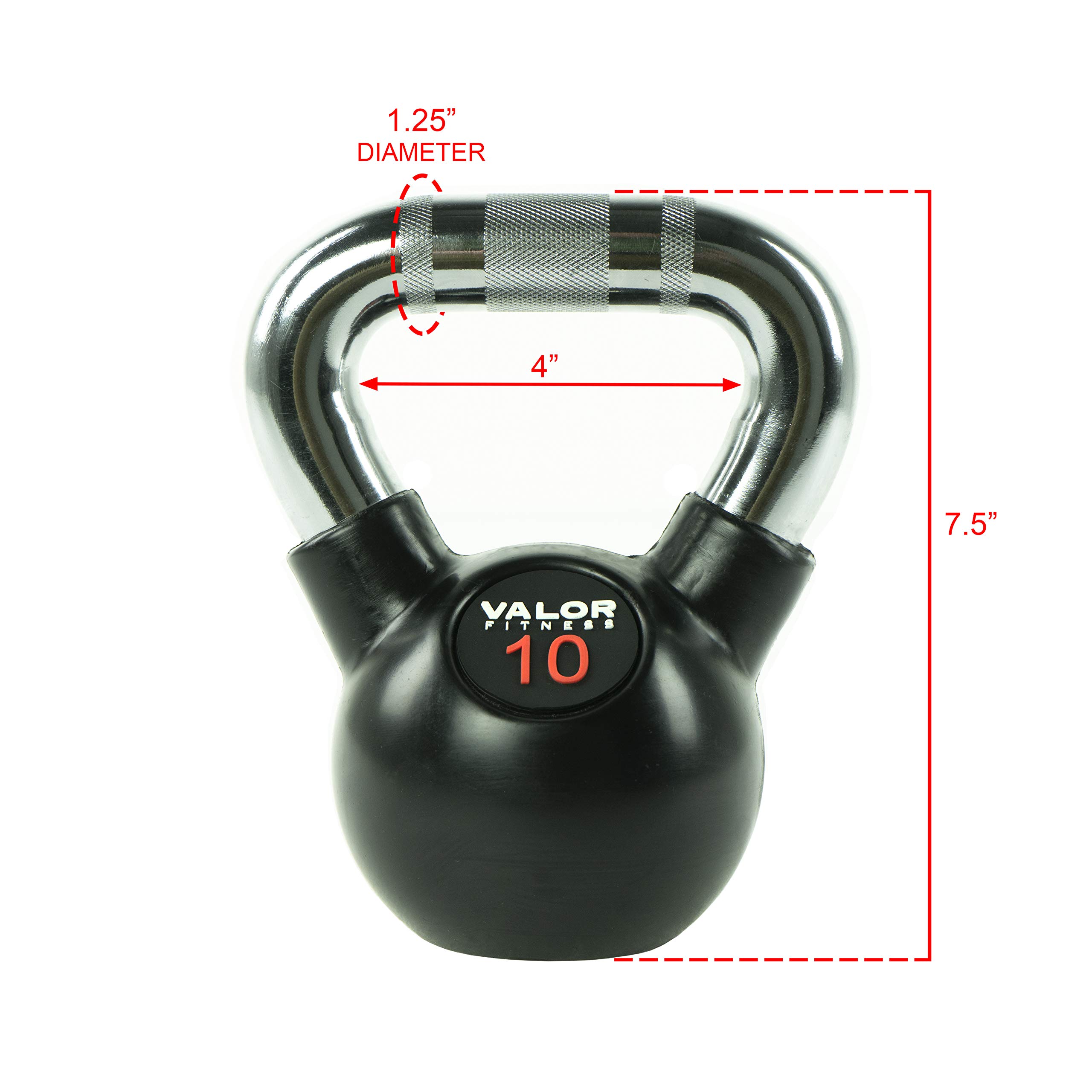 Valor Fitness CKB-10 Chrome Kettlebell, 10 lb