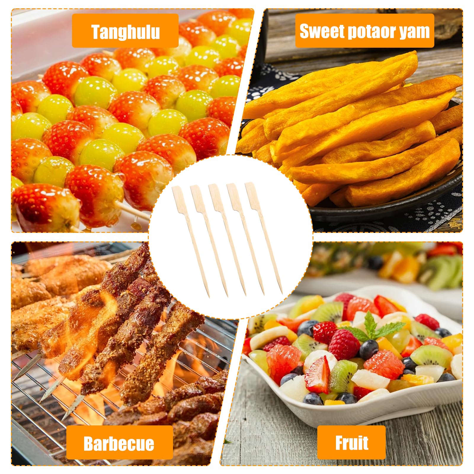 Gamberi Allo Spiedo. Tartine Di Pesce Impalate Su Un Bastoncino Da - Foto 8