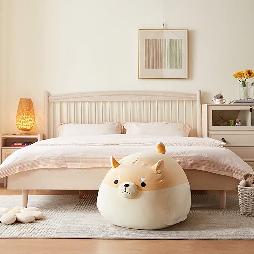 Miniatura 8 de Funda de puf de almacenamiento de animales de peluche para niños, silla de puf de perro amarillo Shiba Inu para niñas, organizador de juguetes Perro