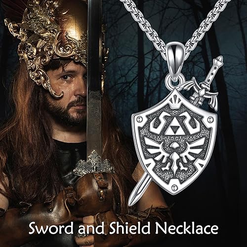 Miniatura 6 de YFN Zelda - Collar de plata de ley con colgante Triforce de Zelda para hombres, mujeres, niños y niñas