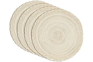 Elegant Cream Round Woven Placemats