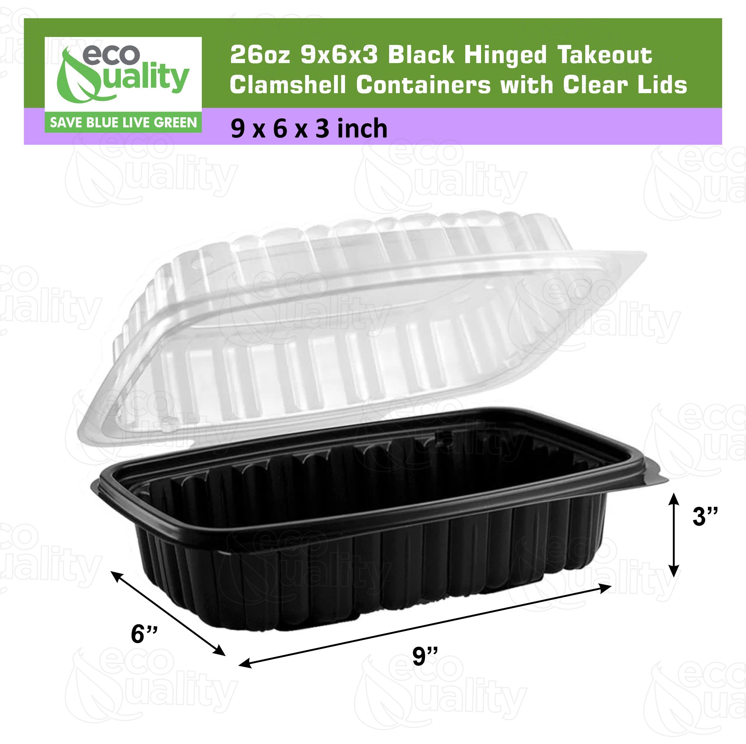 Amazon.com: EcoQuality 26oz Hinged 9x6x3 Inch Black Clamshell Amazon.com: EcoQuality 26oz Hinged 9x6x3 Inch Black Clamshell