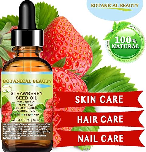 Miniatura 3 de Botanical Beauty Aceite de semilla de fresa orgánico 100% puro hidratante natural. Aceite portador prensado en frío. 2 fl oz.- 2.0 fl oz. Para cara,