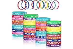 60-Piece Never Give Up Bracelet Set: Inspirational Silicone Wristbands with Motivational Quotes