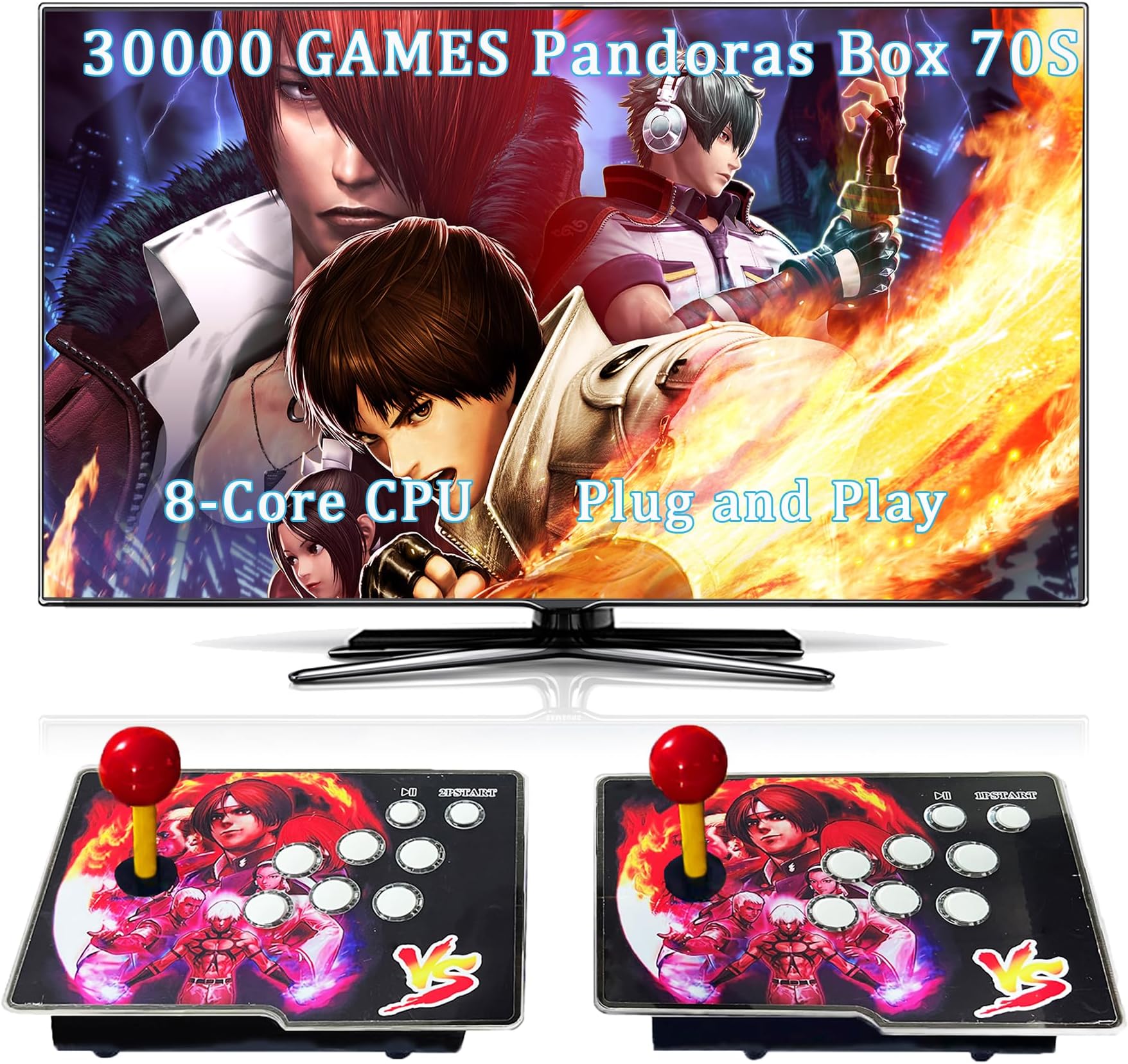 RegiisJoy 28000 in 1 Pandoras Box 50S Arcade Game Console Retro Game Machine for PC & Projector & TV, 2-4 Players,3D Games, Search/Hide/Save/Load/Pause Games, Favorite List