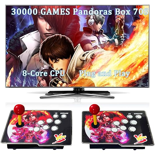 30000 in 1 Pandoras Box 70S Arcade Game Console Retro Game Machine for PC & Projector & TV, 2-4 Players,3D Games, Search/Hide/Save/Load/Pause Games, Favorite List
