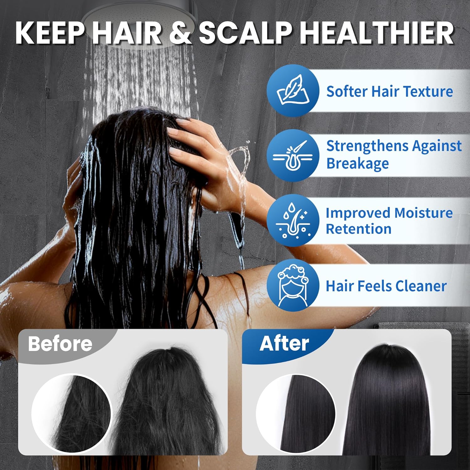 IceJoy Filtered Shower Head - Scientifically Evaluated, High-Efficiency Shower Head with Filters for Enhanced Hair & Skin Health, Minimize Hair Loss, Preserve Color-Treated Hair(Modern Chrome) - Image 4