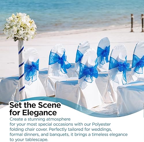 Miniatura 7 de Sparkles Make It Special Leading Linens - Fundas para sillas plegables de poliéster de 300 piezas, recepción de boda, banquete, fiesta, restaurante,