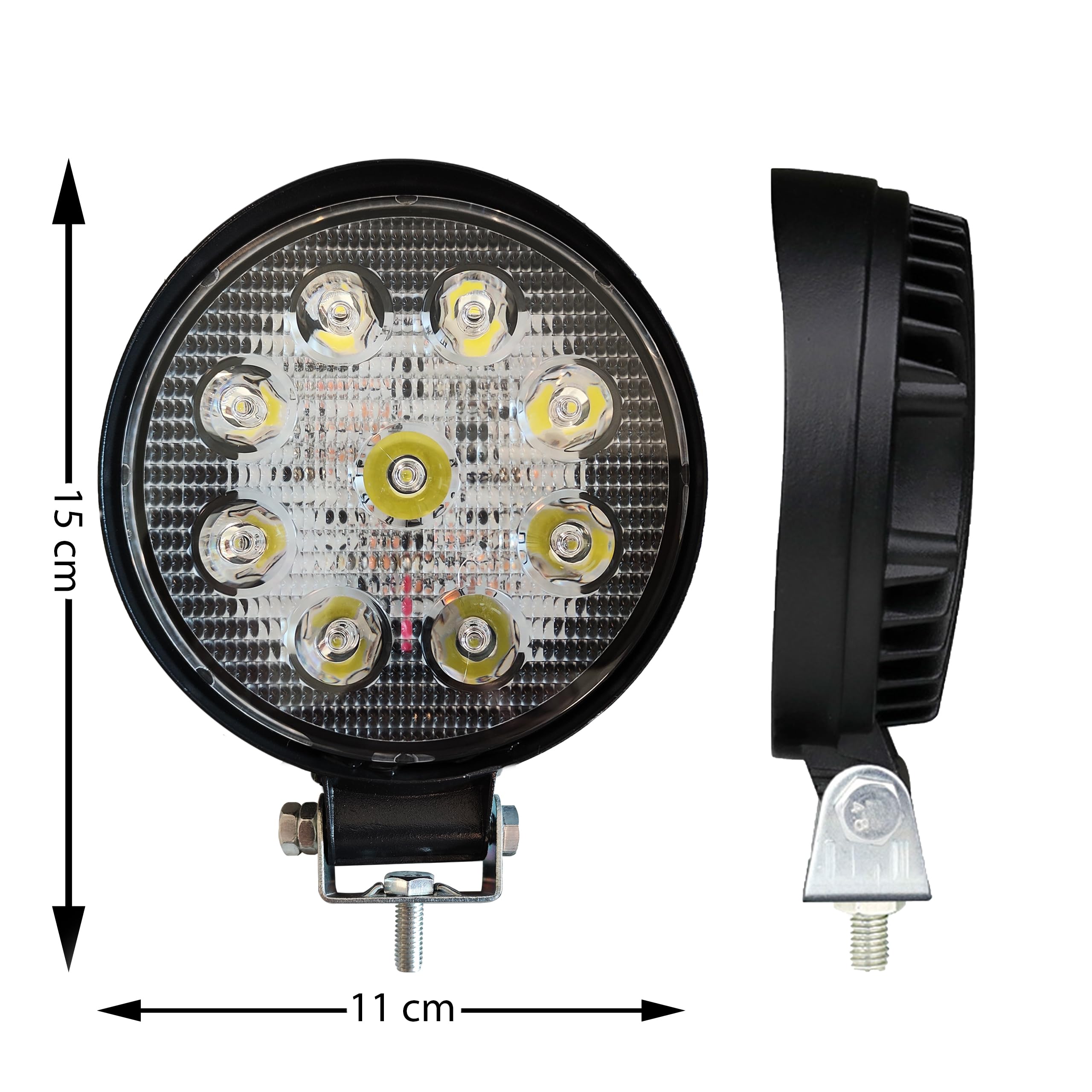 Retoo Faro da Lavoro LED, Faretto Rotondo, Spot Luci, Fari di Profondità, Illuminazione Ausiliari Fuoristrada, 2200 lm, 12-24V, 27W, Impermeabile IP68, Potente Luce Retromarcia per Trattore, Camion