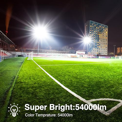 Miniatura 8 de STASUN Reflector LED para exteriores, 600 W, 60000 lm, iluminación de área al aire libre, reflector exterior impermeable IP66, luz de seguridad