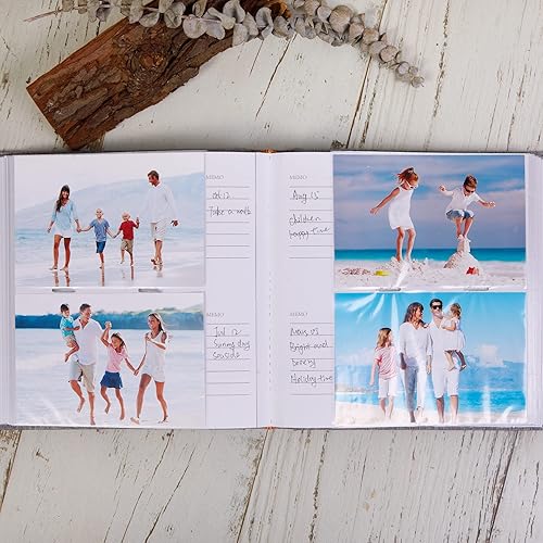 Miniatura 3 de Mublalbum Álbum de fotos de 4 x 6 pulgadas 200 fotos cubierta de lino con áreas de notas libro de fotos para boda familia bebé vacaciones negro