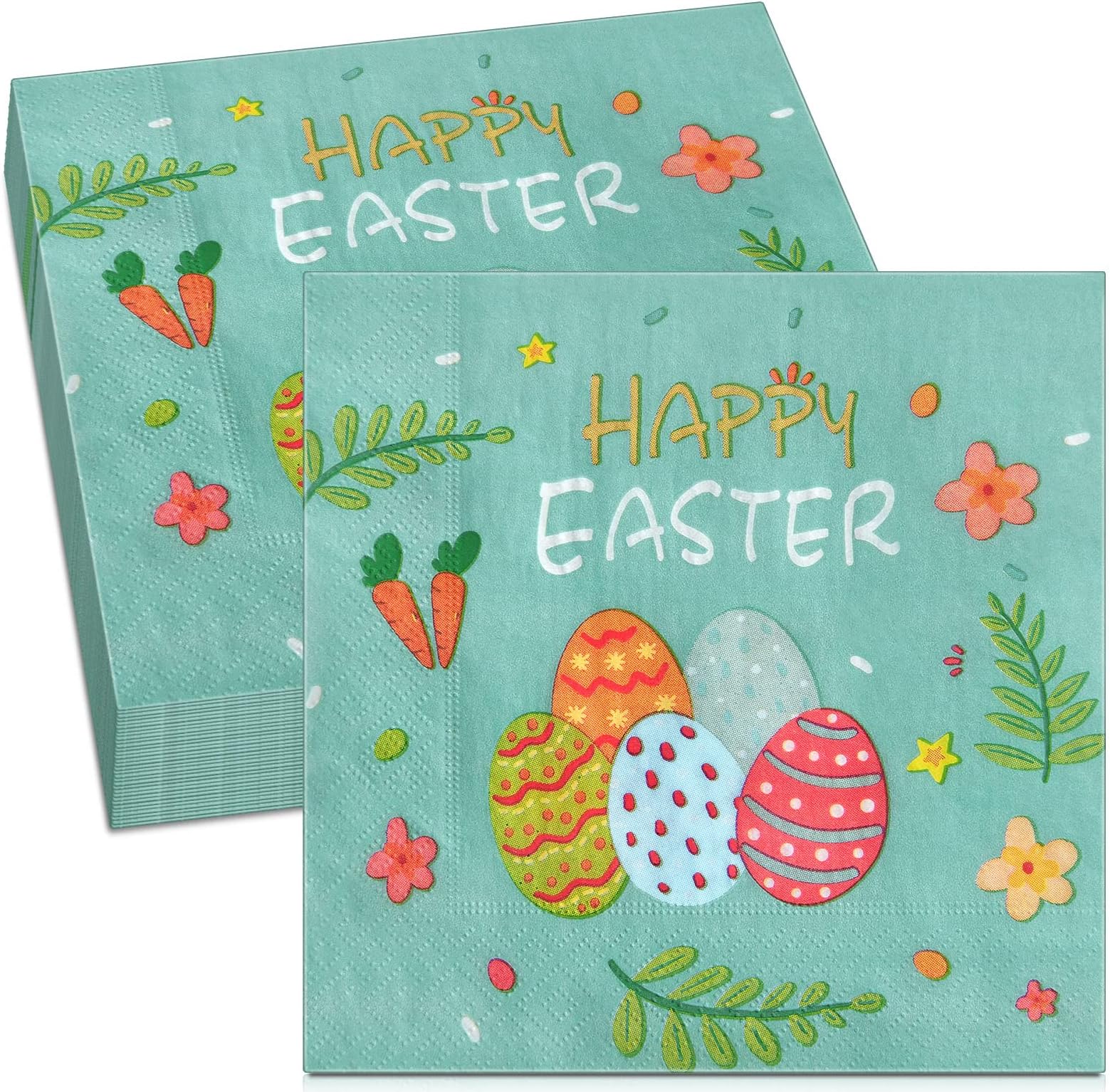 40 Pcs Easter Egg Paper Napkins Happy Easter Paper Napkins, Dinner