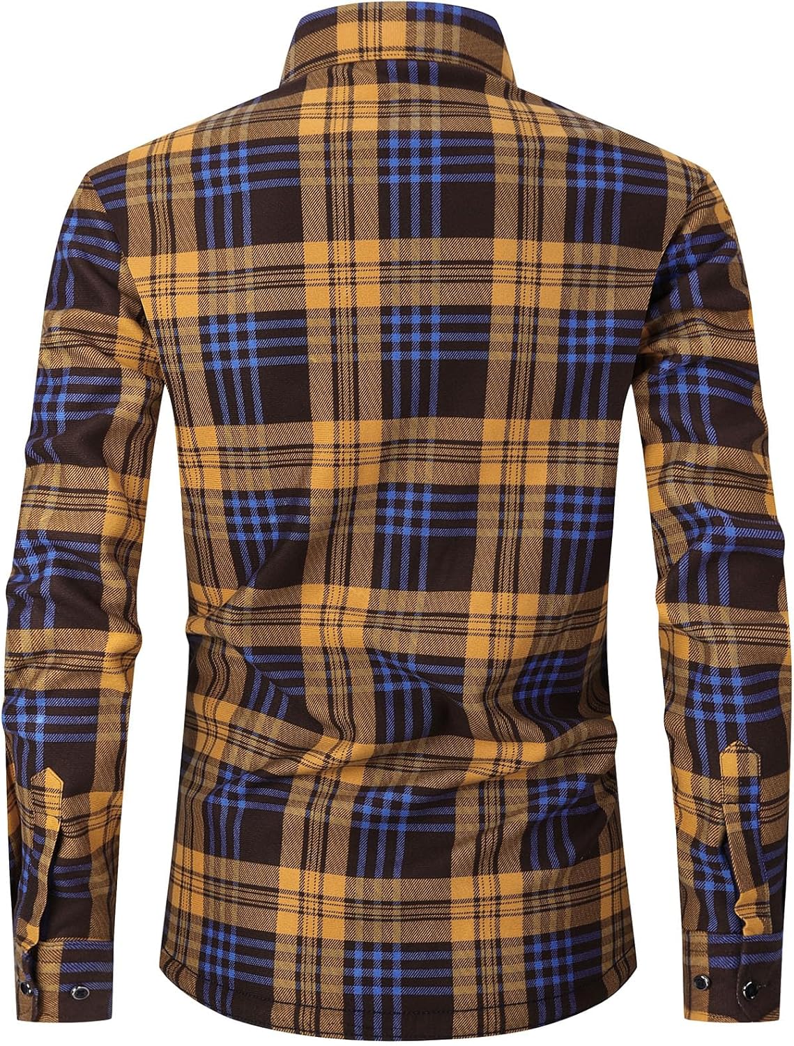 Askdeer Men's Plaid Shirts Jacket Fleece Flannel Shacket Long Sleeve Soft Warm Button Down Coat