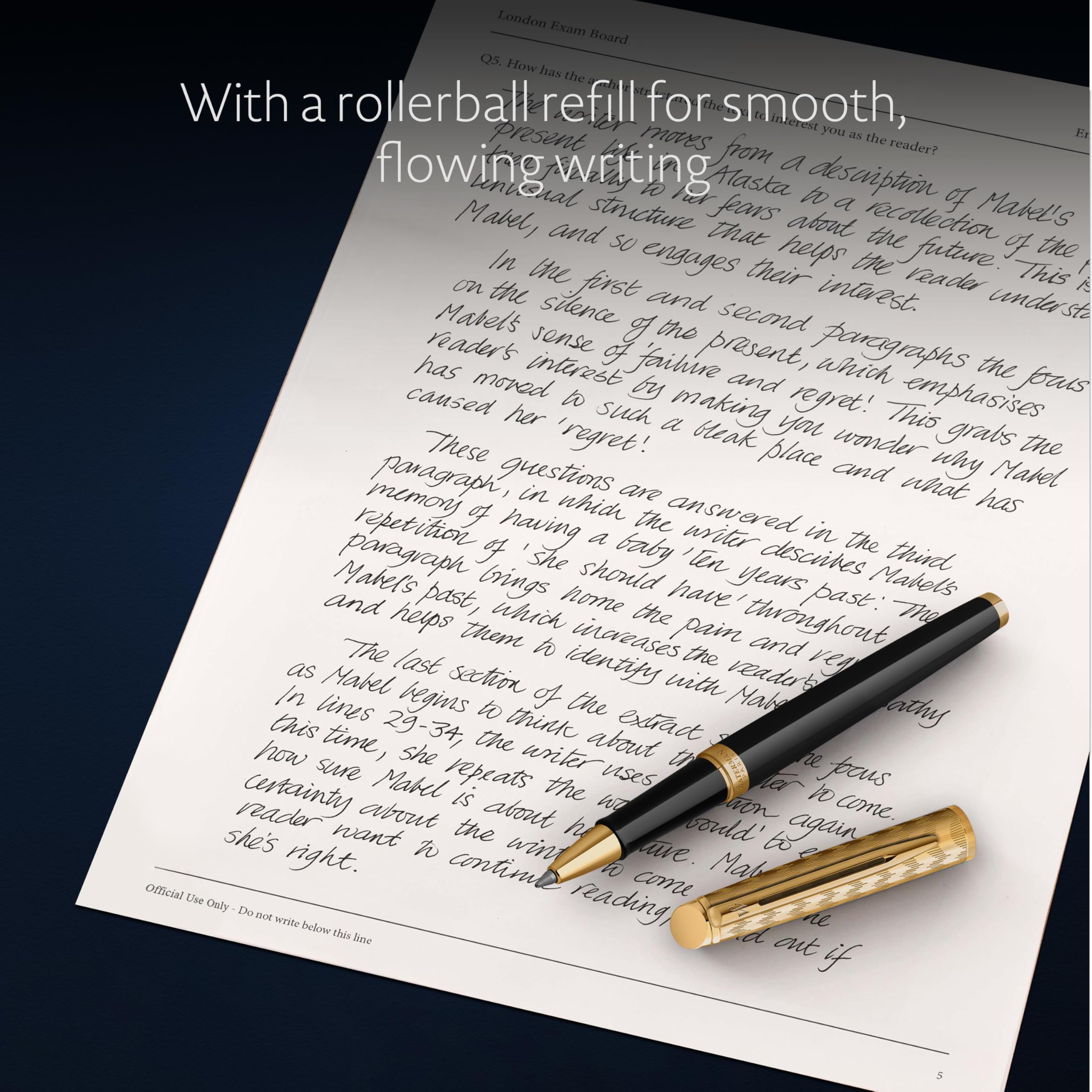Waterman Hémisphère Bolígrafo roller | Colección Opera | Negro y dorado | Estuche de regalo