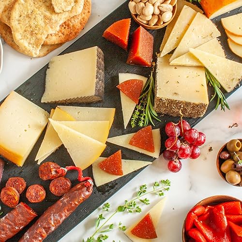 Cesta de regalo gourmet española Fiesta Premier 56 libras de deliciosa Incluye un surtido de quesos españoles gourmet jamón chorizo español