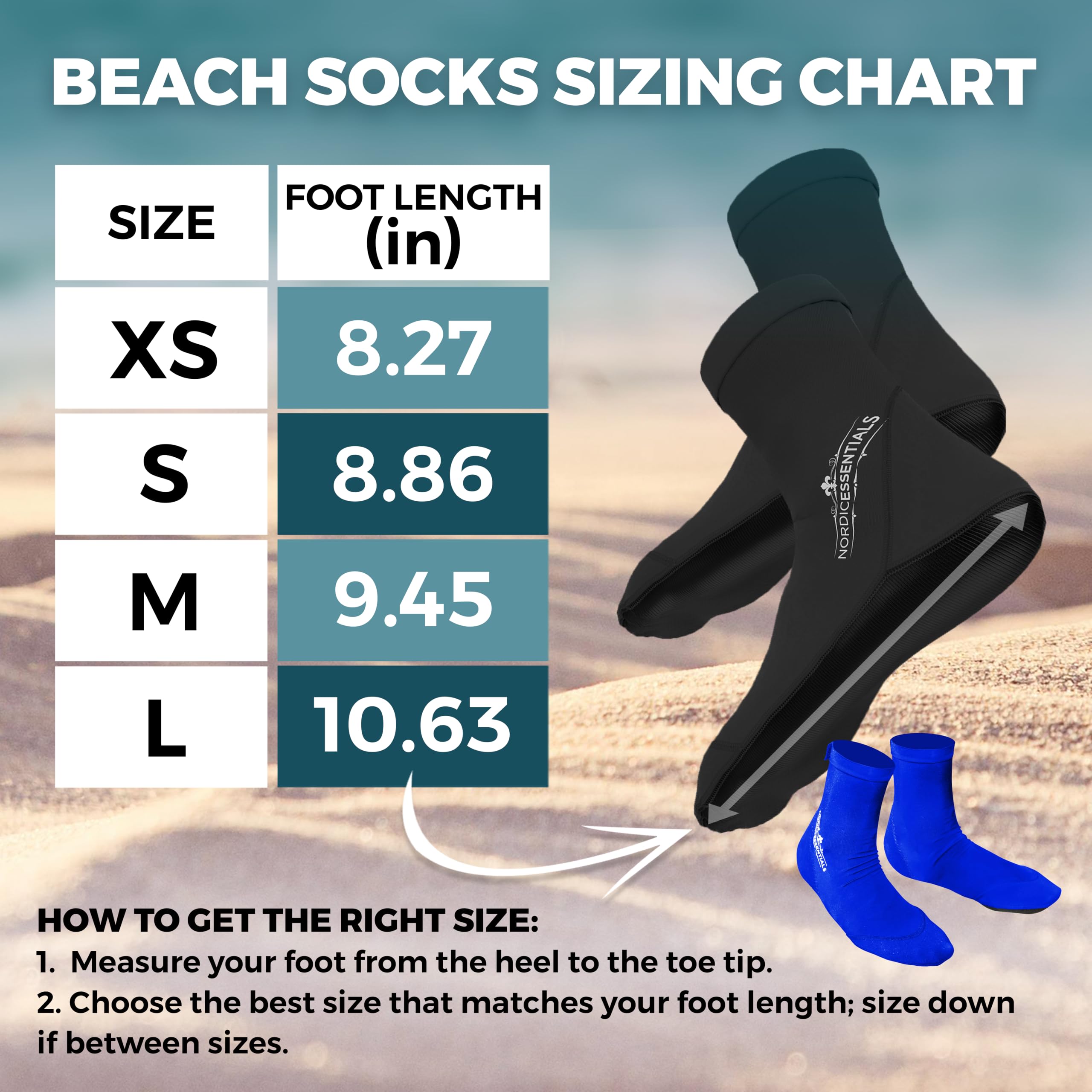 Calcetines de Playa (2 Pares) - Para Buceo, Snorkel, Voleibol, Fútbol en Arena - Niños, Mujeres, Hombres - Antideslizantes, Transpirables, Protectores