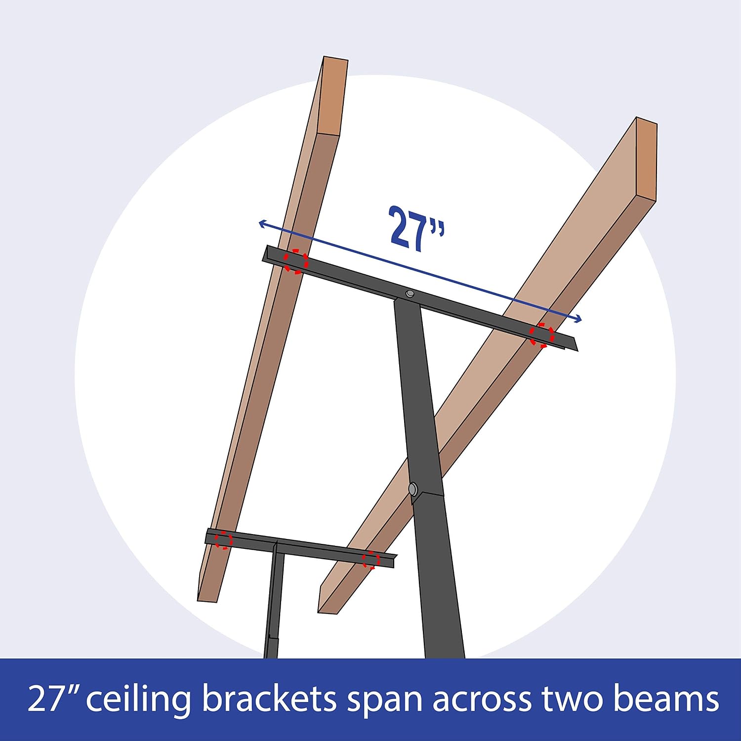 MonsterRax-2x8 Overhead Garage Storage Rack (Hammertone, 12"-21")