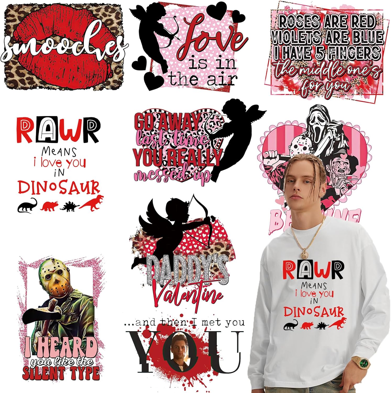 Amazon.com: Valentine's Day Iron On Transfer Patches Vintage Valentines ...