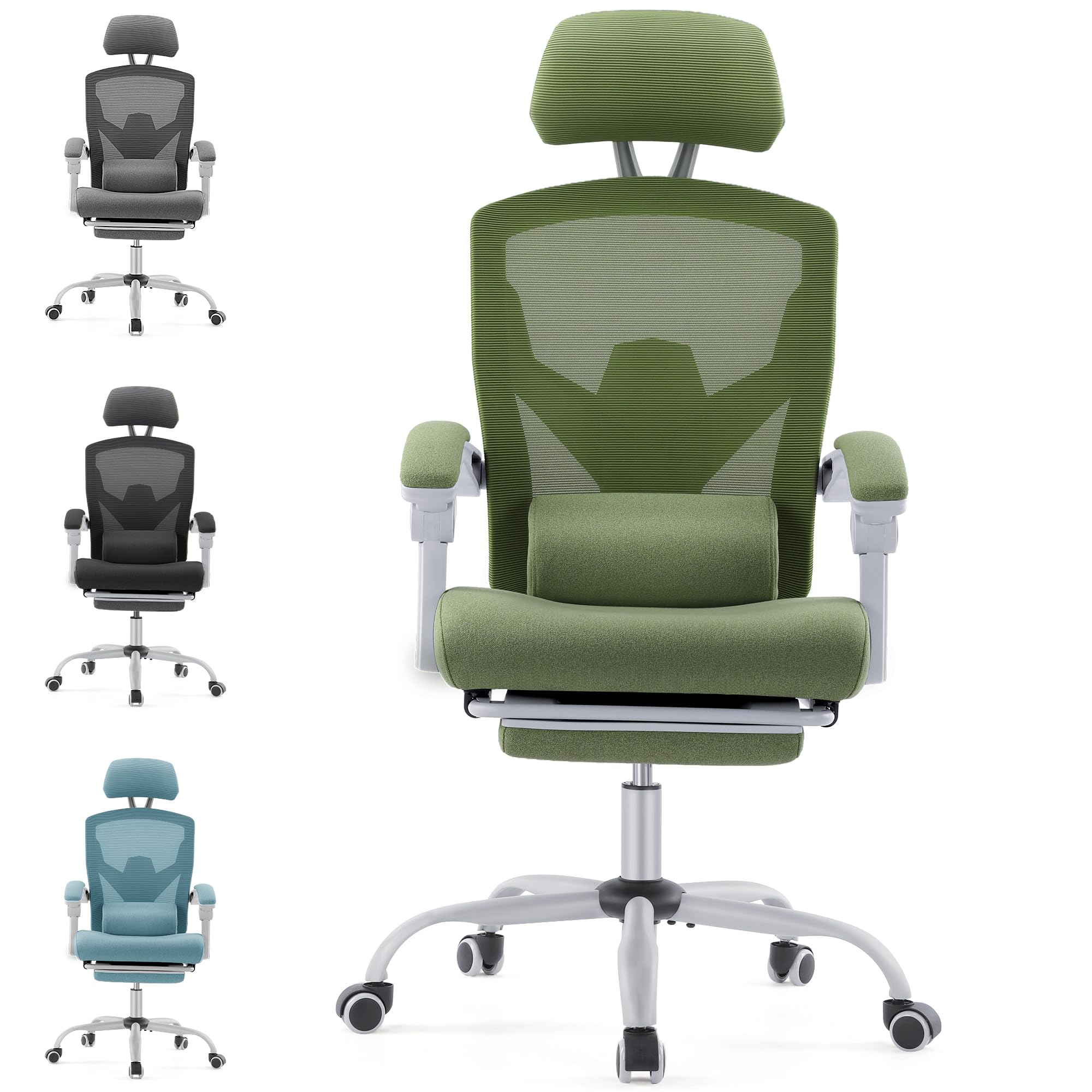Chaise de bureau ergonomique contre le mal de dos avec soutien lombaire