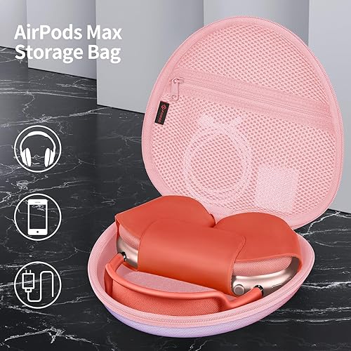 Miniatura 10 de Fintie Funda rígida para auriculares AirPods Max, bolsa protectora de almacenamiento de viaje de repuesto con encendido y apagado automático para