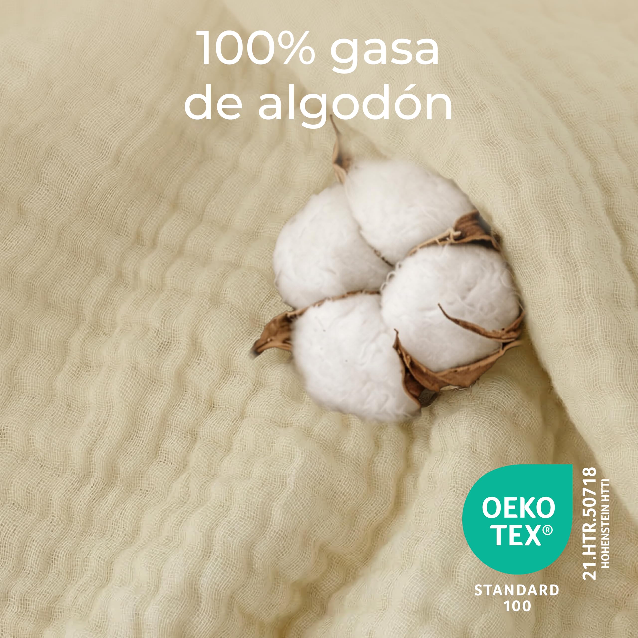Dreamzie Manta Sofa de Muselina 127x177 cm - 100% Algodon - Manta Ligera y Transpirable - Mantas para Cama y Cubre Sofa en Gasa de Algodon Oeko-Tex - Beige