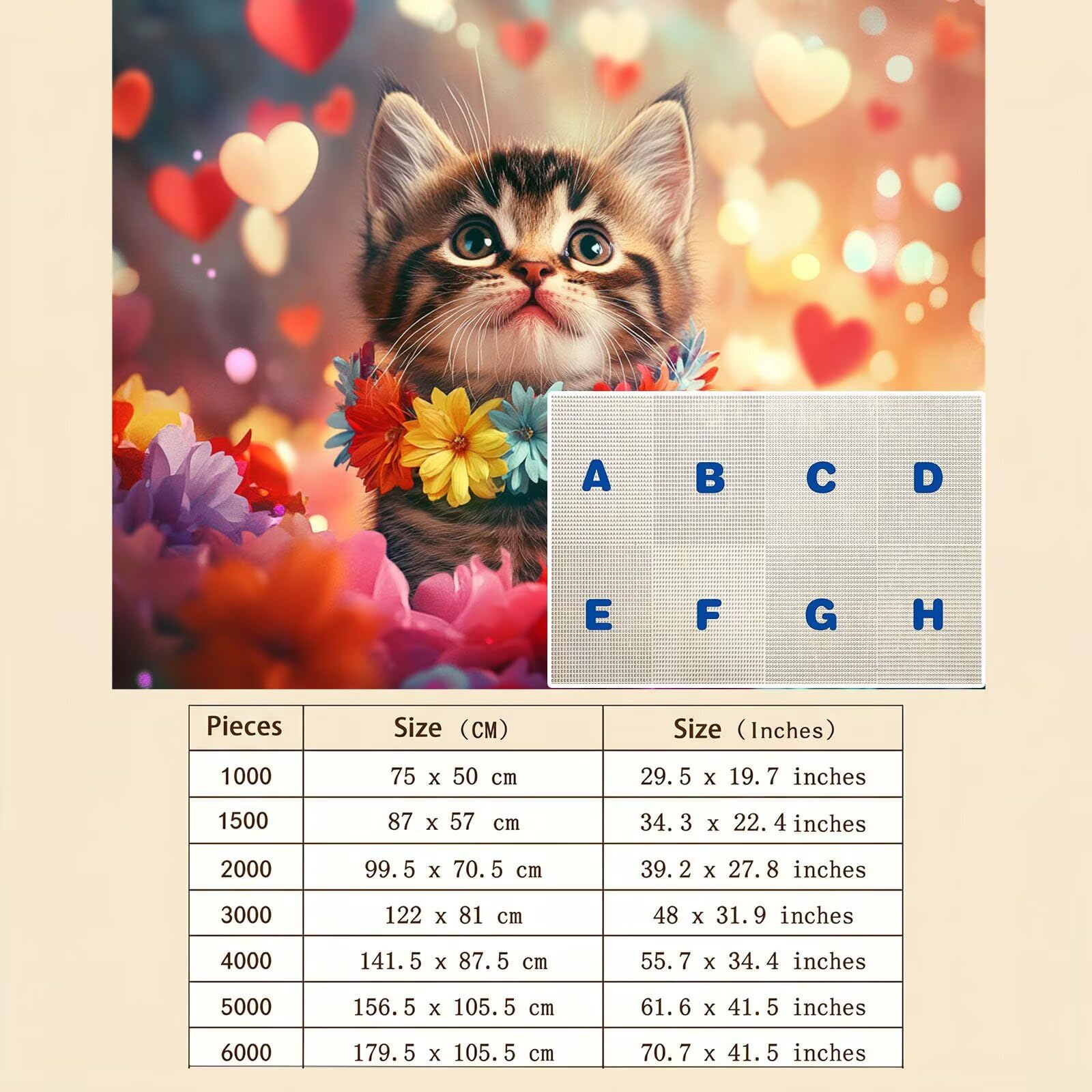 Carino gatto-3 Puzzle 2000 Pezzi per Adulti, Puzzle in Legno - Collezione Classica con Poster Incluso - Sfida di Concentrazione e Passatempo Antistress, Gioco Educativo per Famiglia, 99 x 70 cm f0-569
