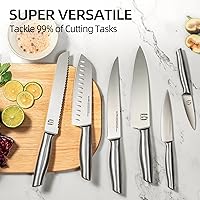 Vista 9 de Knife Set Premium, Japanese High Carbon Stainless Steel 14 Pcs Kitchen Knives Block Set with Built-in Sharpener and Wood Block, Razor Sharp Knife