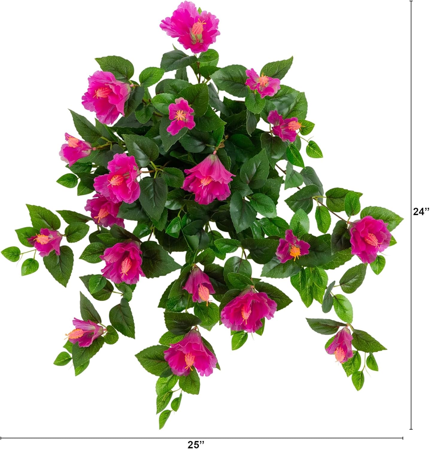 Nearly Natural 24in. UV Resistant Artificial Hibiscus Hanging Plant (Indoor/Outdoor) - Set of 2