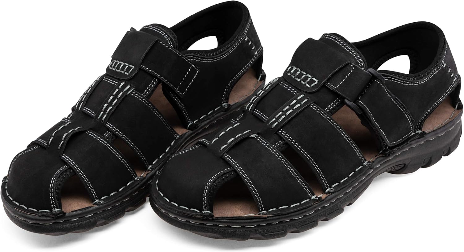 Miniatura 7 de Jousen Men's Sandals Leather Open Toe Beach Sandal Outdoor Summer Sport Sandals