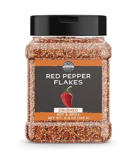 Birch & Meadow Copos de pimiento rojo triturado, 5.6 onzas, cobertura de pizza, picante y ligeramente picante