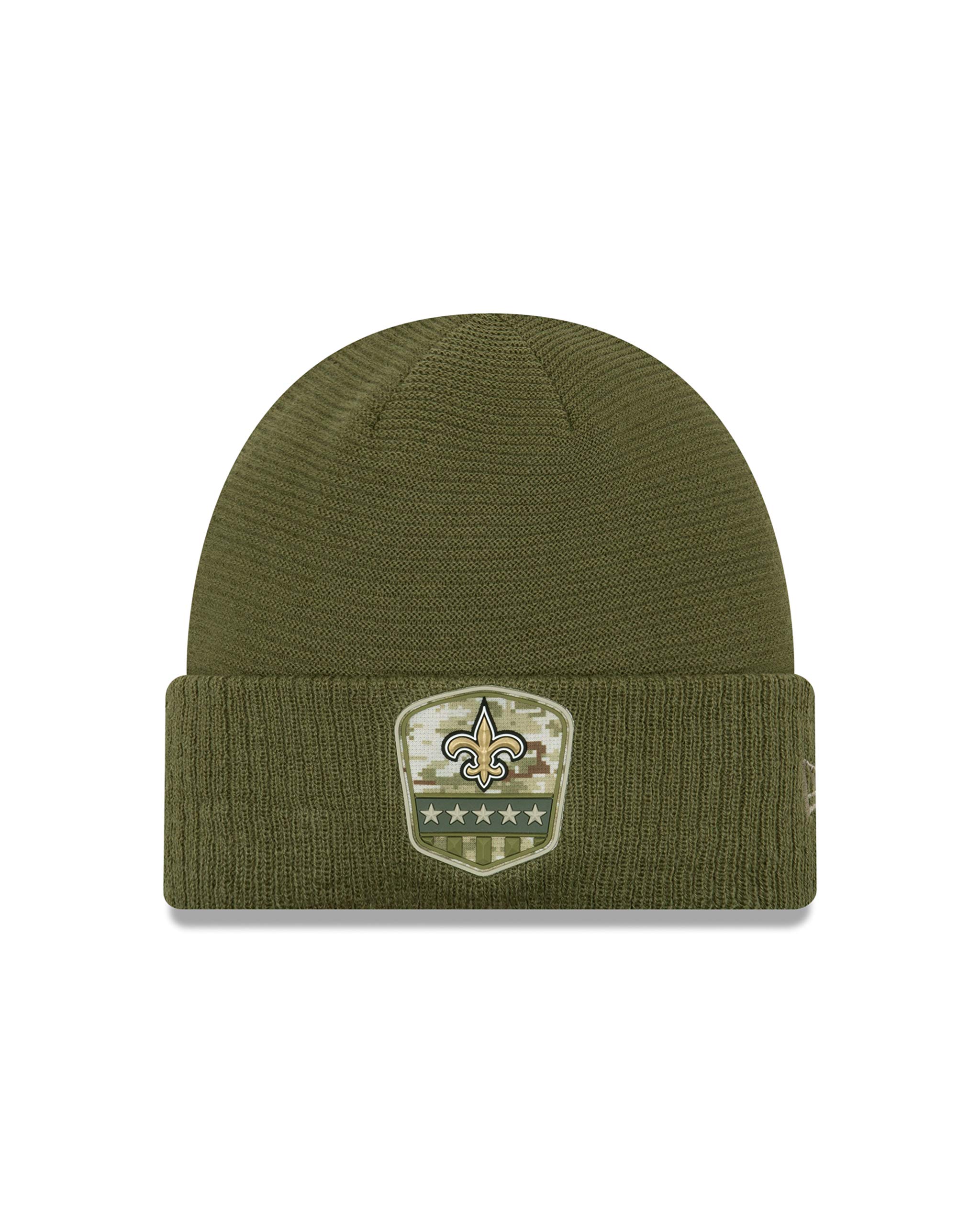 New Era New Orleans Saints Beanie na boisku 2019 Salute To Service Knit