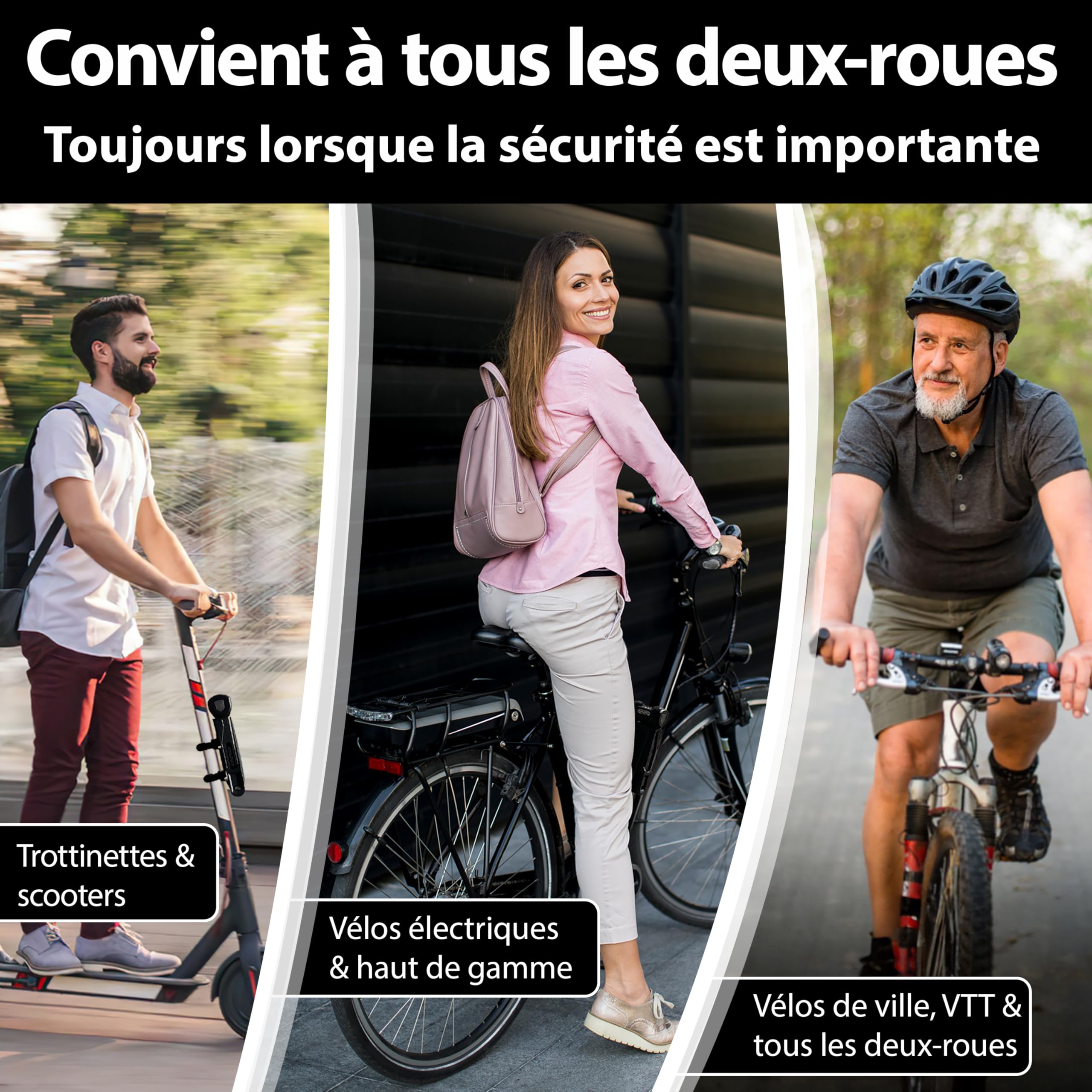 KOHLBURG Antivol Pliant vélo 110 cm à code chiffré de haute sécurité | Antivol à code pour vélo avec support – résistant aux coupe‑boulons – serrure & antivol pour vélo électrique