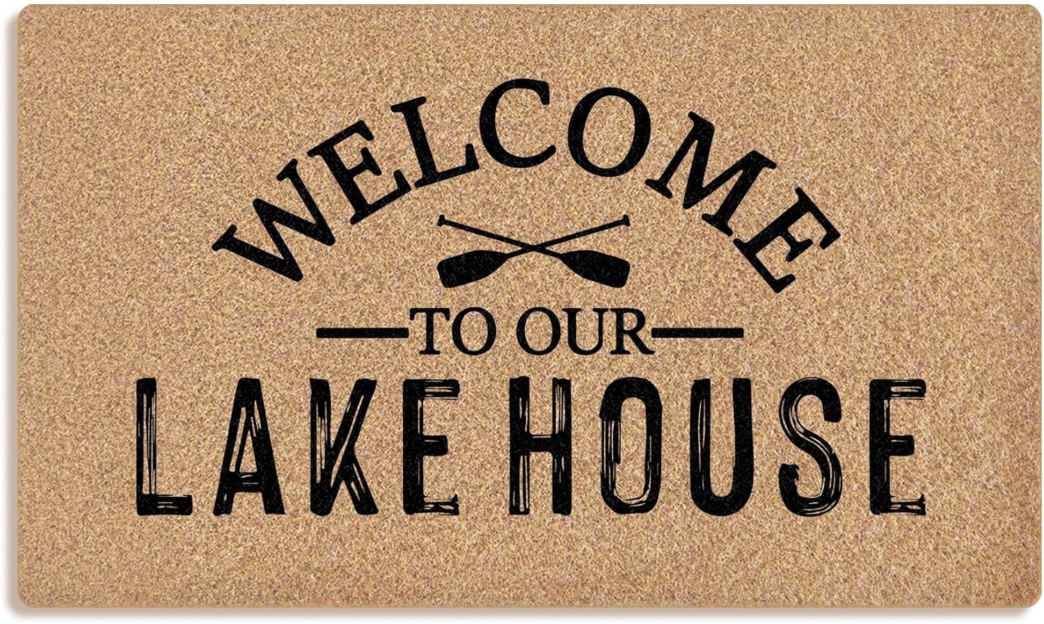 Mingnei Lake Coco Coir Doormat Door Mat for Home House Entrance, Welcome to Our Lake House Nautical Floor Mats for Outdoor Outside Entryway 30x17 Welcome Mat