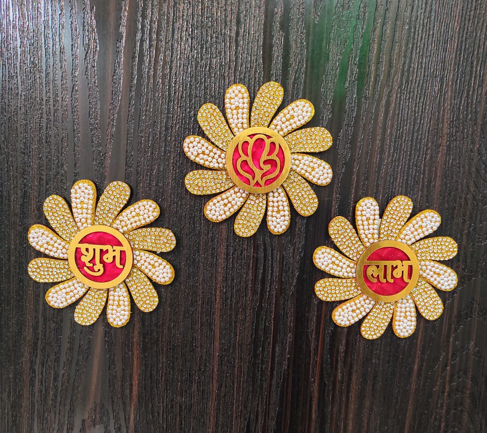 Prisma2 Collections Shubh Labh n Ganesh ji Sticker for Door Entrance Wall Decoration Kundan Stone Studded Hard Acrylic Design Handcrafted Stickers for Home Office Diwali Decoration Set of 3 (B0CMDJB5NR) Amazon Price History, Amazon Price Tracker