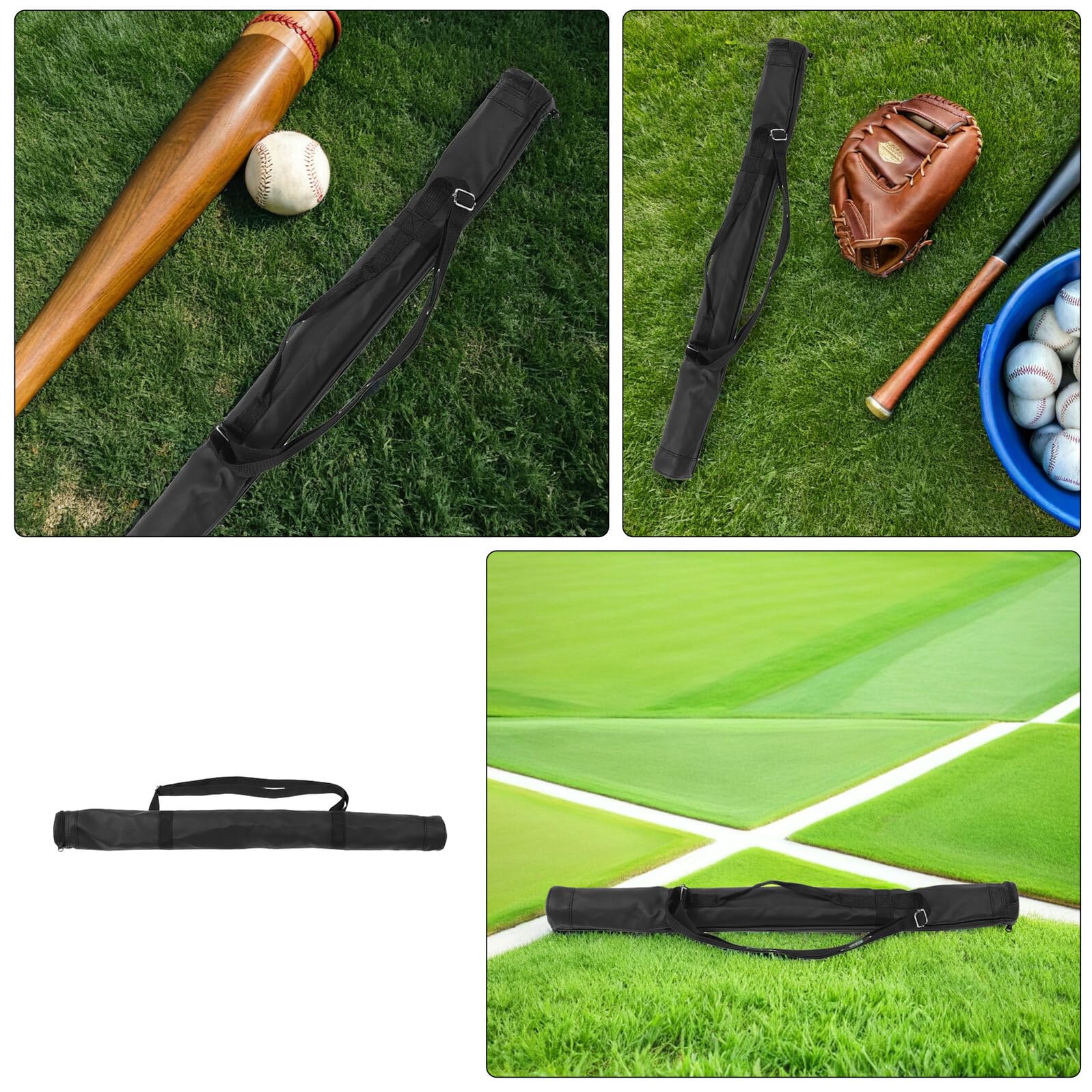 Bolsa de Béisbol Grande de Piel Sintética y Tela Oxford Funda para Bate de Béisbol 81X6X6 CM Resistente al Agua Correas Ajustables Mochila Deportiva para Adultos y Jóvenes 2