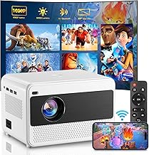 Smart Beamer WiFi Heimkino Projektor,16000 Lumen Full HD 1080P Beamer,Elektrischer Fokus 200 Zoll Zoom Bluetooth Projektor Kompatibel IOS/Andriod/Fire Stick/Laptop/PS5