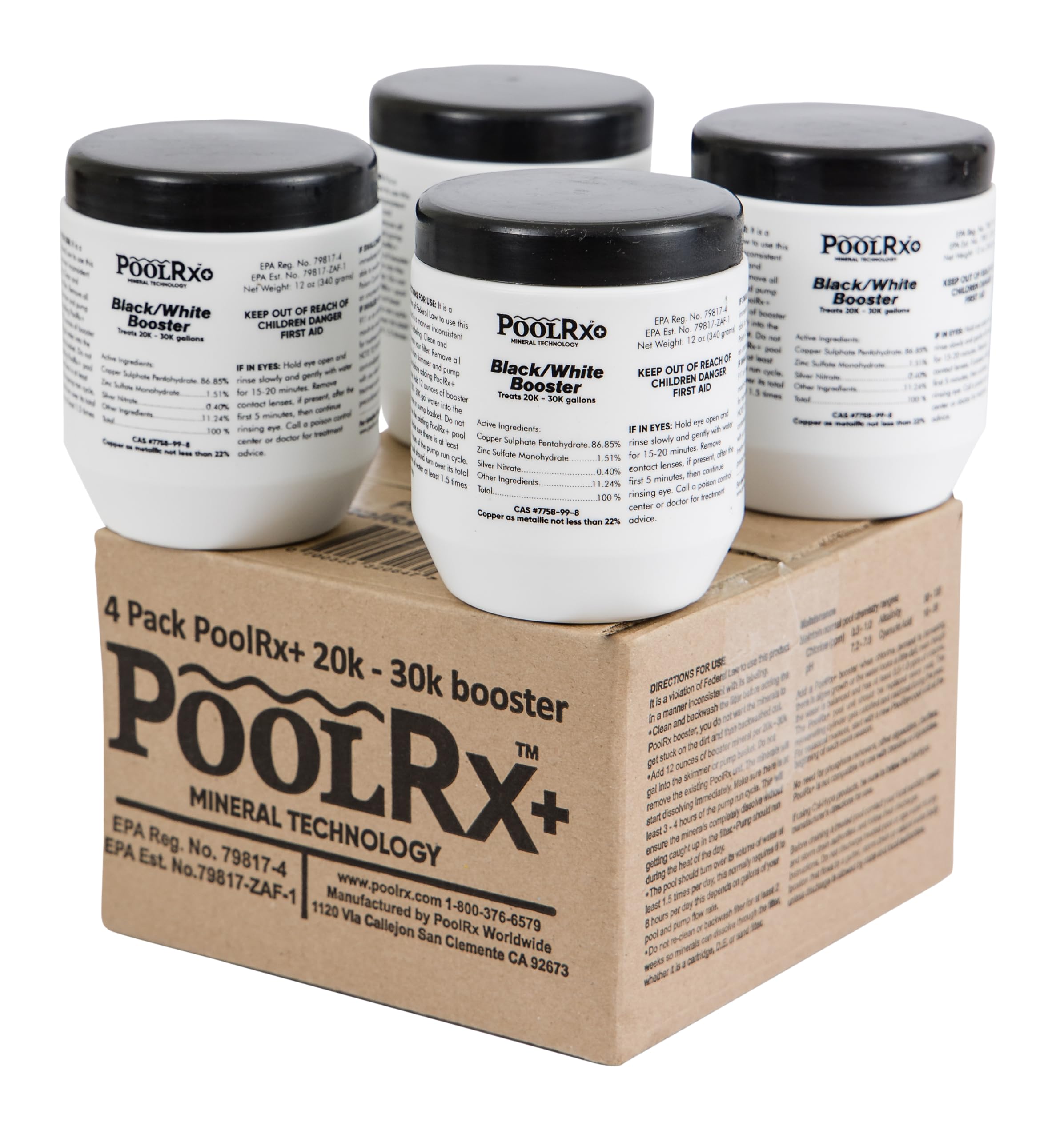 Amazon.com : Pool RX 332064 4-Pack PoolRx+ Booster Black Swimming Pool ...