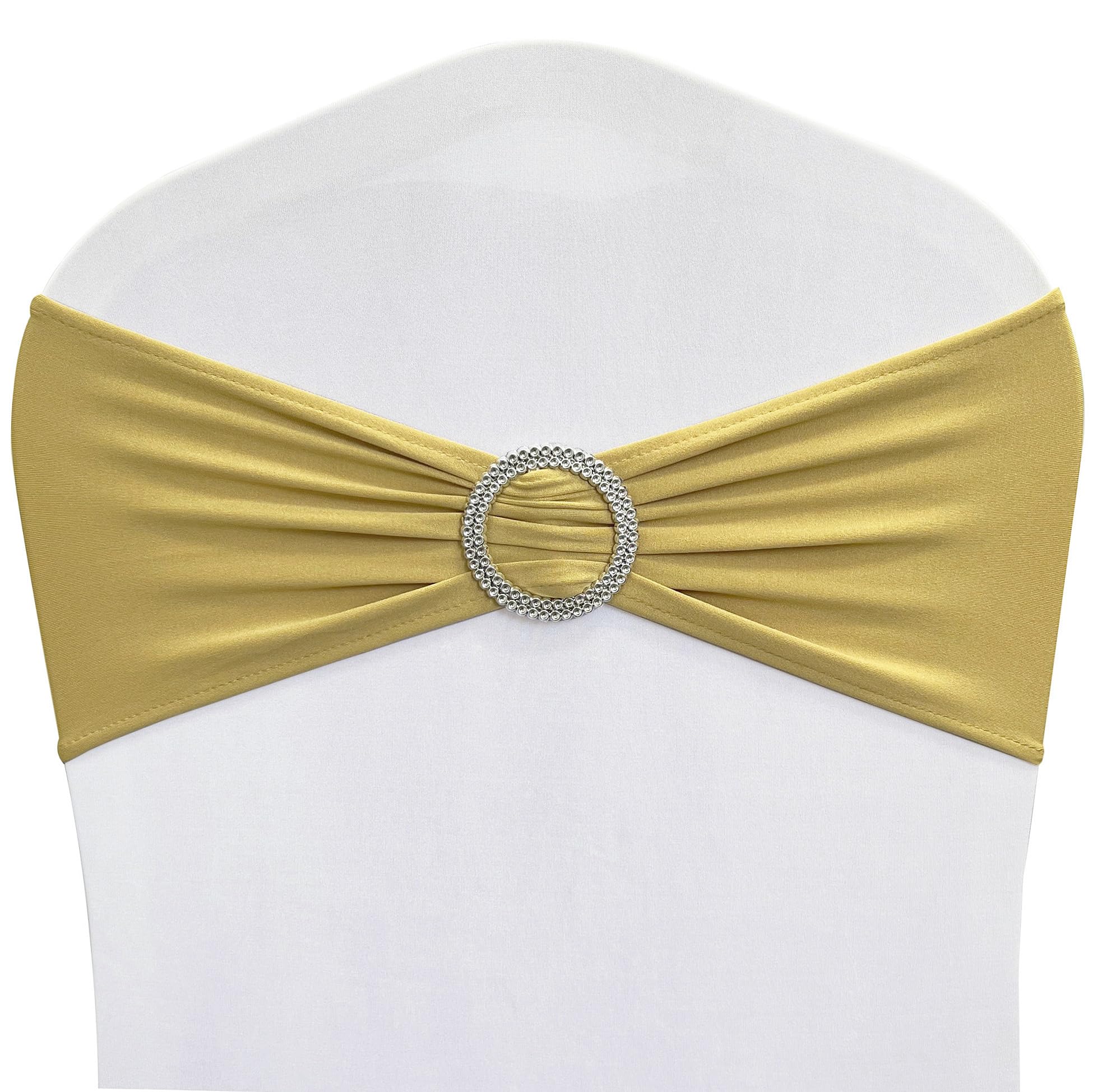 Spandex Chair Sashes Bands, Gold, 30PCS