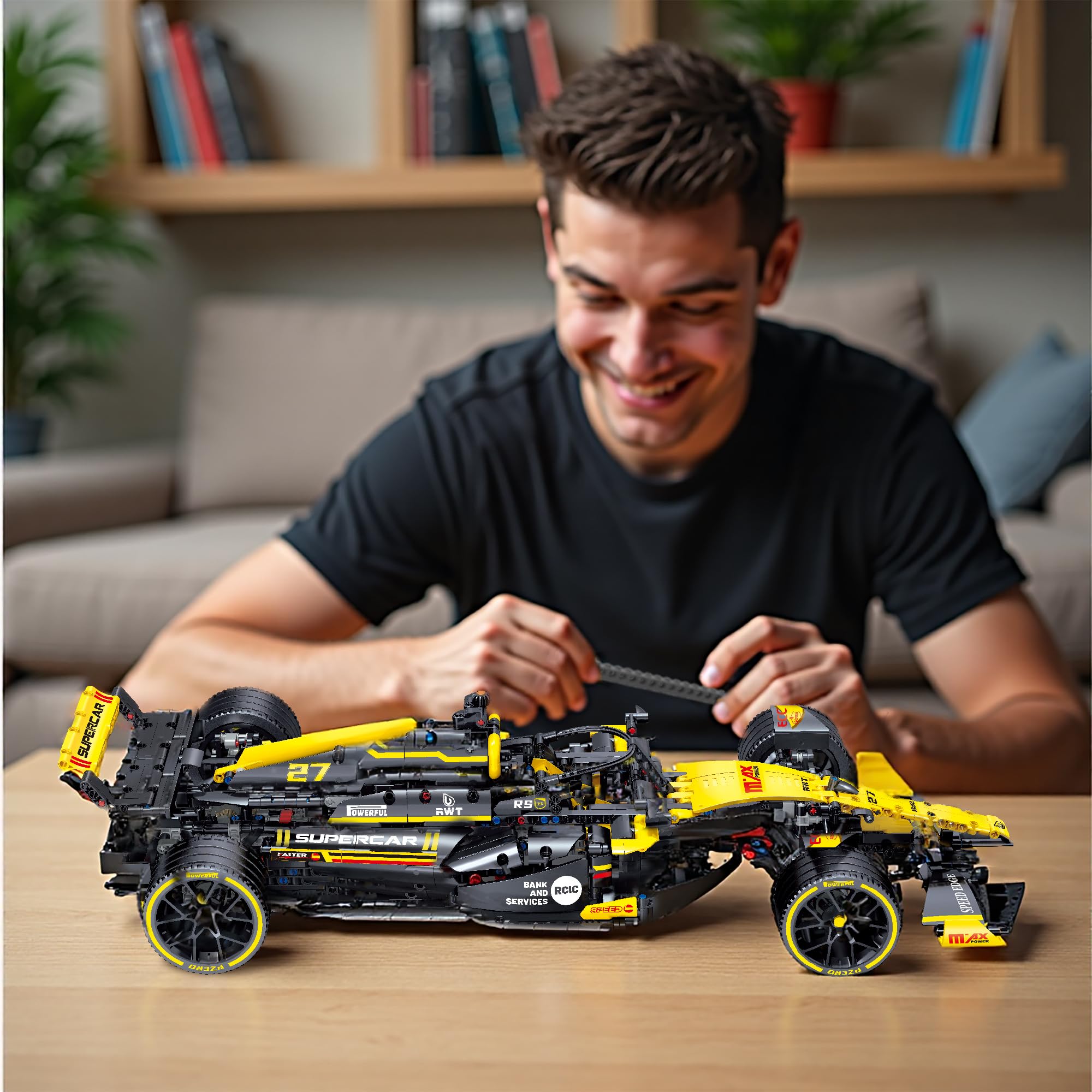 Technic F1 RS20 Racing Car Building Kit – 1:8 Scale Collectible Set for Adults, 1650+ PCS Display Model with Realistic Details – DIY Engineering Gift for F1 Fans, Home or Office Display