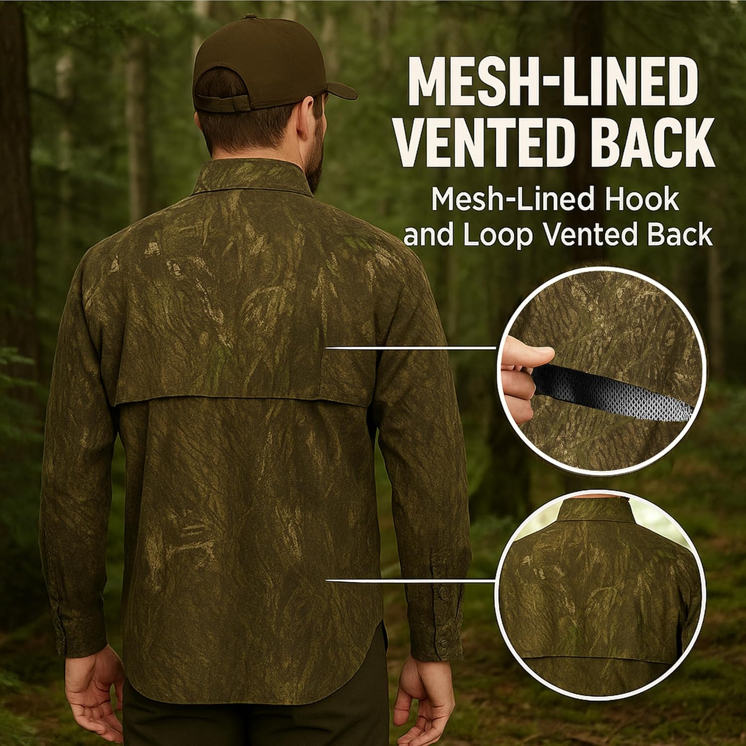 Men's Camouflage Fishing Shirt Long Sleeves - Image 3