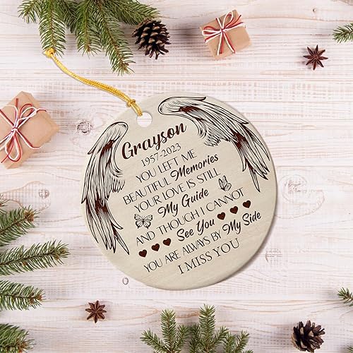 Vista 65 de Adorno de cerámica con cardenal personalizado en memoria amorosa, los seres queridos pueden dejar este mundo pero nunca dejan nuestros corazones