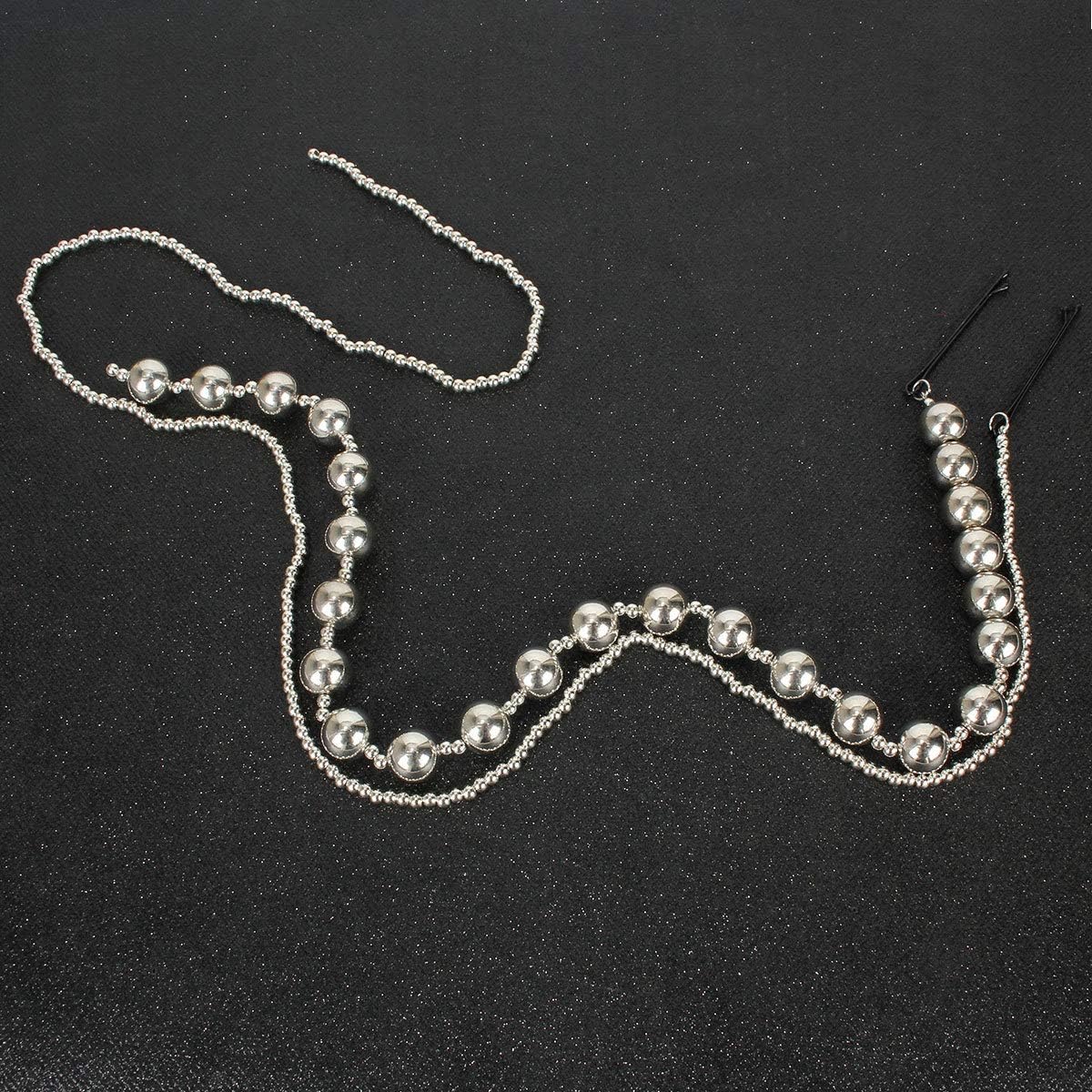 Shidara Premium Hair Extension Chain for Women | 2 Pc White Pearl Tassel Hair Accessory with Clips | Stylish Party, Wedding & Gatsby Look Hair Jewelry | Elegant Bridal Headpiece for Long & Short Hair