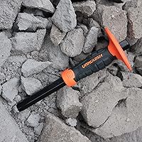 Vista 6 de VANQUISH Cincel frío resistente de hormigón de 12 pulgadas con cabeza puntiaguda y protector de mano bimaterial para mampostería (4710)