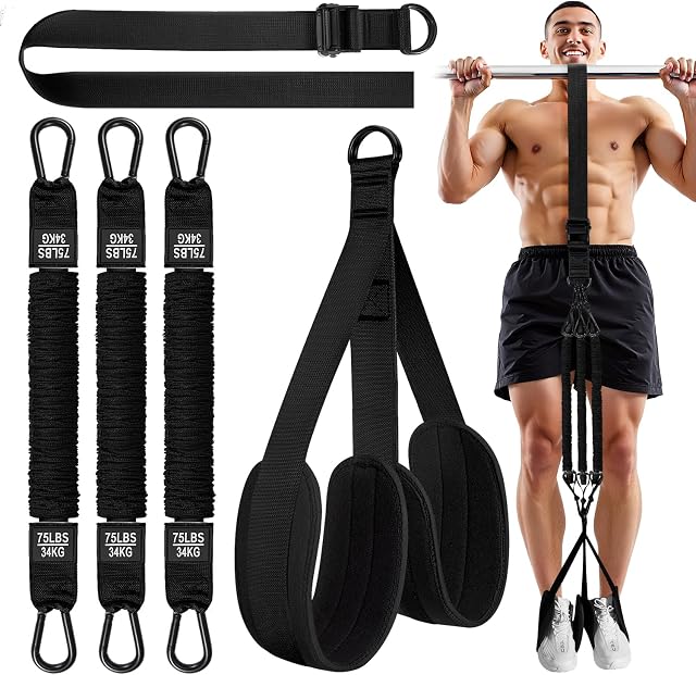 Pull Up Assistance Bands, Heavy Duty Resistance Band for Pull Up Bar, Pull Up Assist Band, Adjustable Weight/Size with Fabric Feet/Knee Rest, Bands for Pull Up Assist for Strength Training, Home Gym