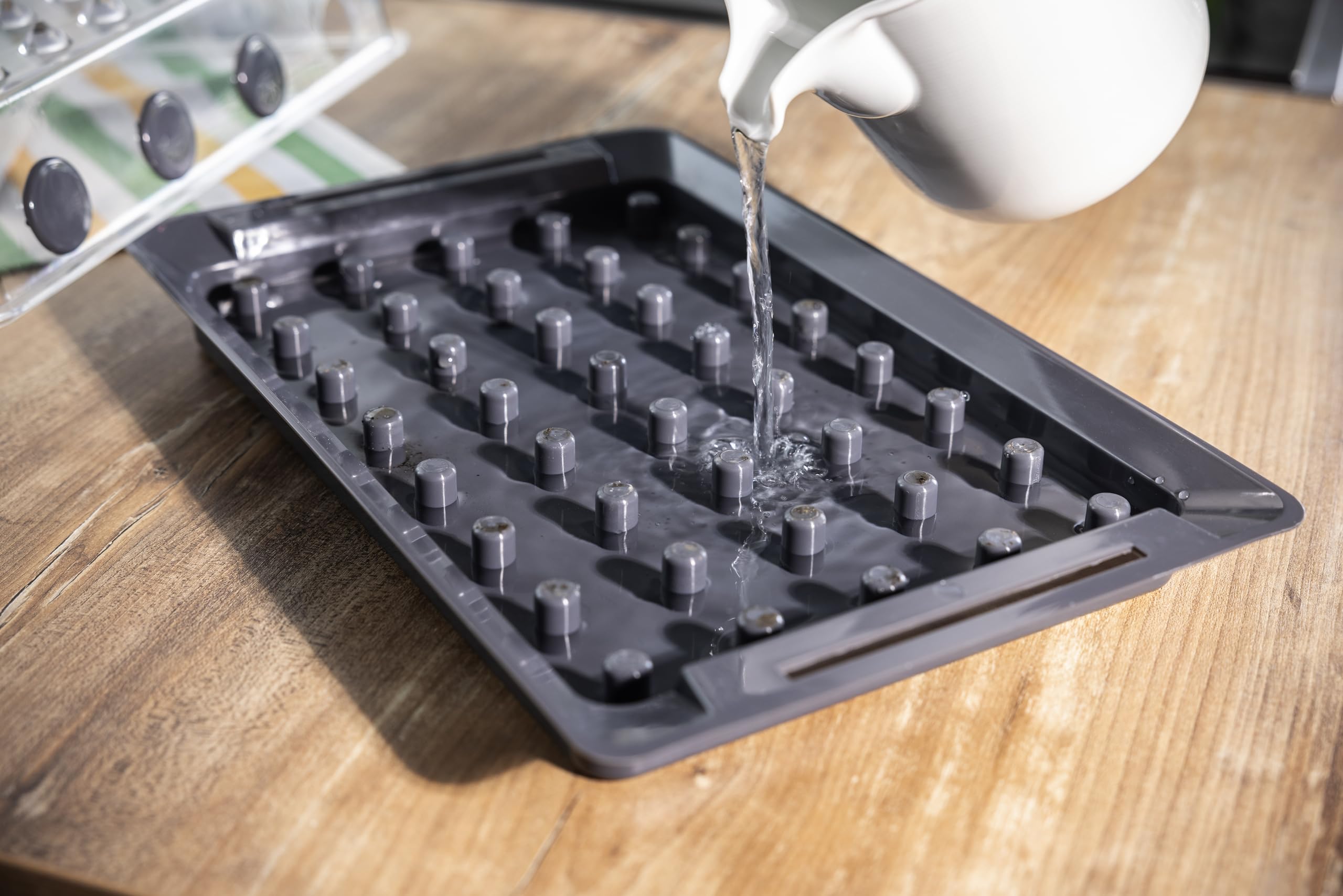 BlumWay Zelfbevloeiing Zaadstarter Tray Kit, Kamerkas Kweekbak met Plantenlamp, 5 Stuks 40 Cellen Mini Kamerkas Kweekset met Timer Controller Instelbare Helderheid BlumWay Zelfbevloeiing Zaadstarter Tray Kit, Kamerkas Kweekbak met Plantenlamp, 5 Stuks 40 Cellen Mini Kamerkas Kweekset met Timer Controller Instelbare Helderheid