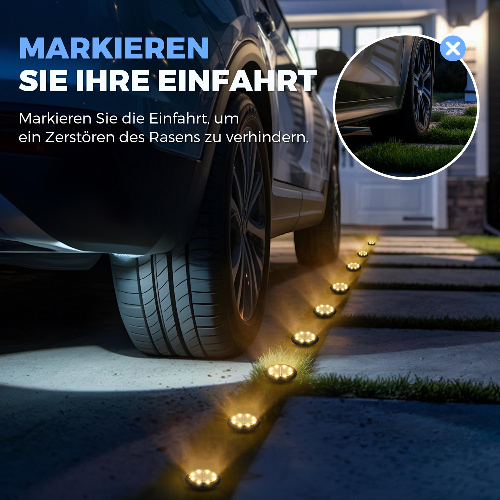Solpex 20 sztuk solarnych lamp ogrodowych, solarnych lamp podłogowych, IP65, wodoodporne, oświetlenie tarasowe, do podjazdu, na basen, do ogrodu, na dziedziniec (20 szt., ciepła biel)