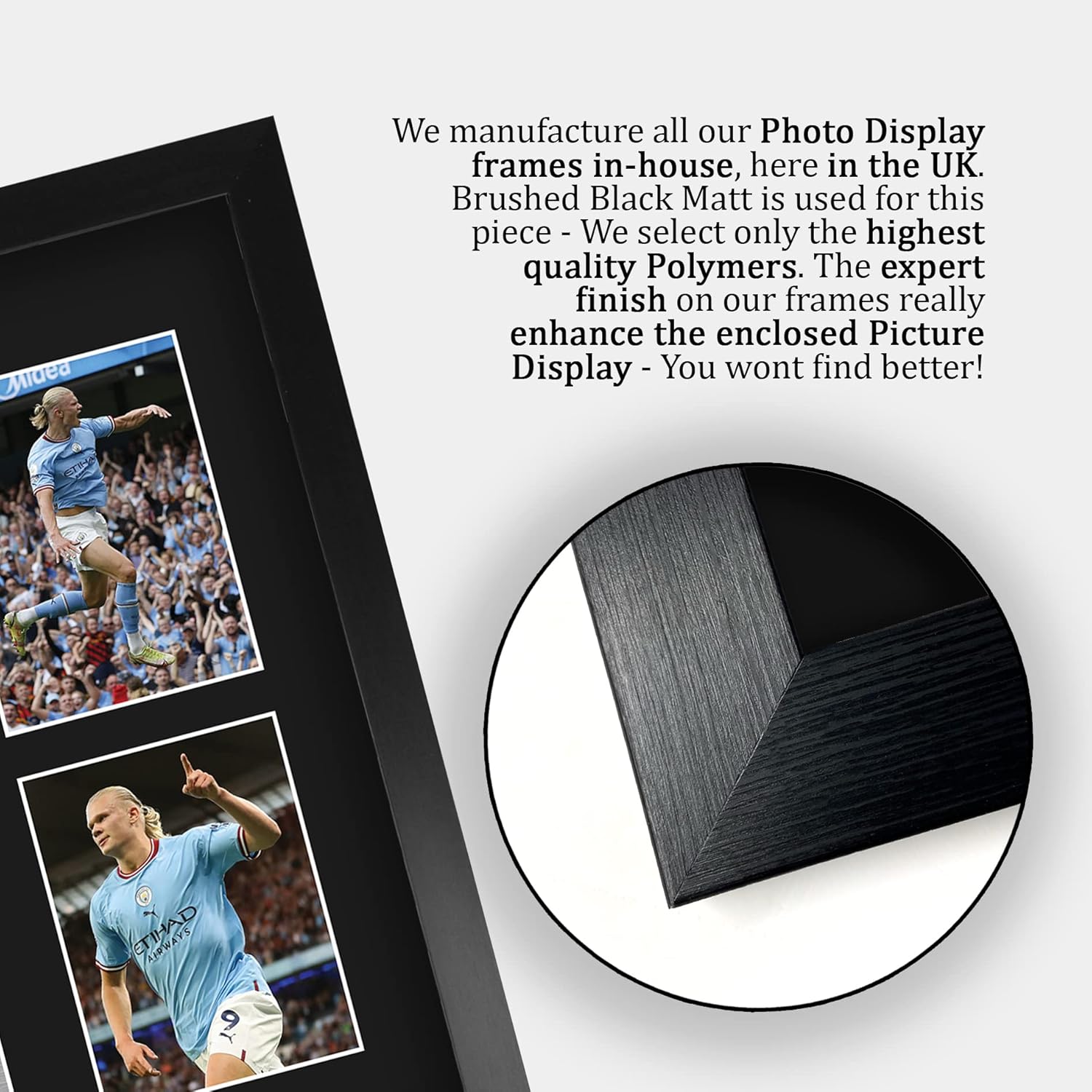 HWC Trading Erling Haaland Manchester City 16 x 12 inch (A3) Printed Gifts Signed Autograph Picture for Football Fans and Supporters - 16" x 12" Framed