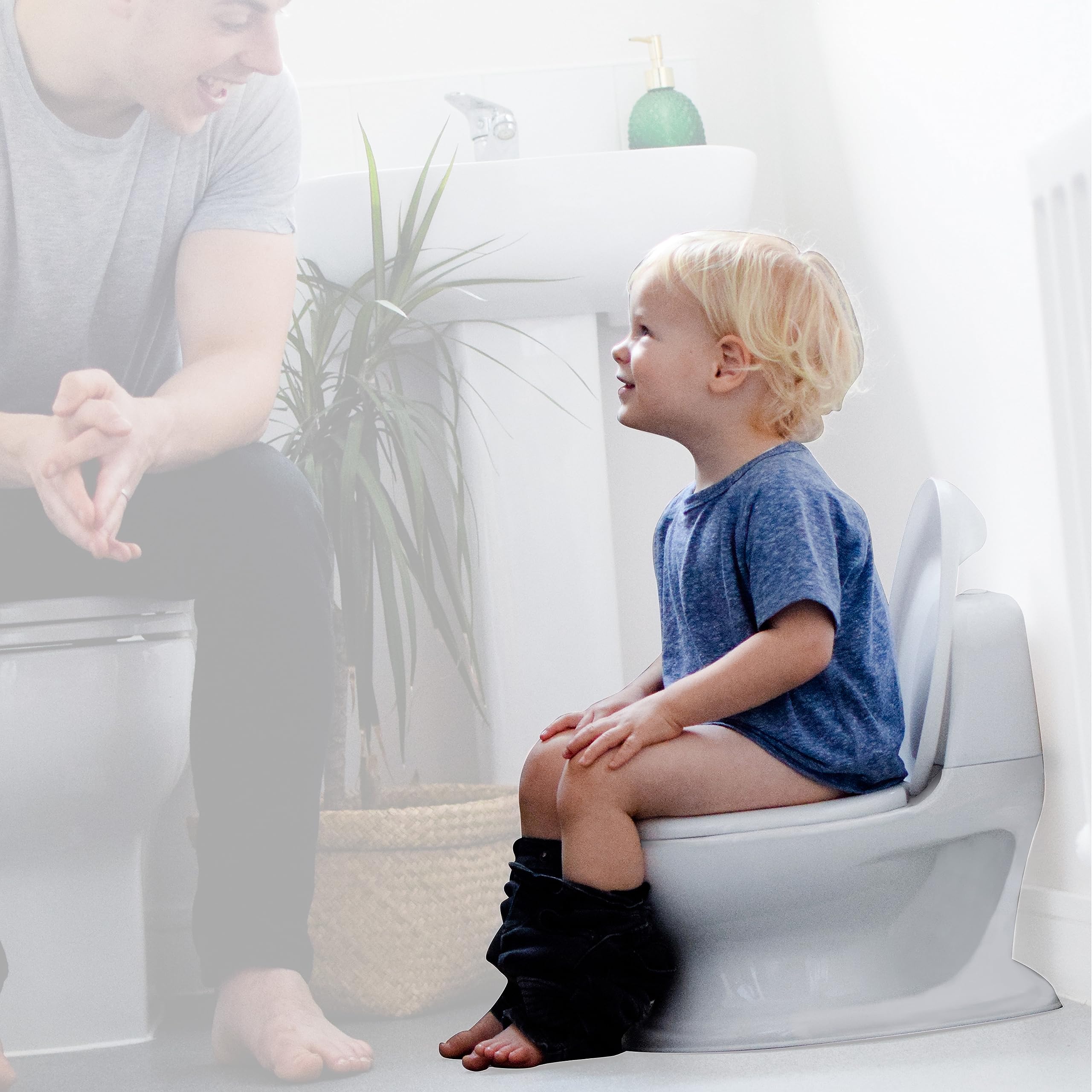 Nuby - My Real Potty - Baby-Töpfchen für Töpfchentraining – Töpfchen für Kinder mit Spülgeräusch & Batterien Inklusive – Kindertoilette ab 18 Monaten – Realistisches Baby WC Zum Üben – Weiss