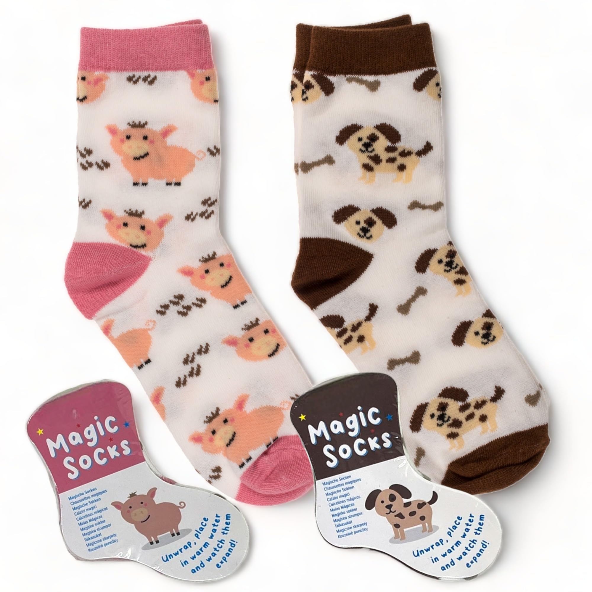 MIJOMA 2 Paar Magische Socken für Kinder, EU22-34, Kuschelige Strümpfe mit Überraschungseffekt, Baumwollreich, Maschinenwaschbar, Geburtstag, Weihnachten & Adventskalender